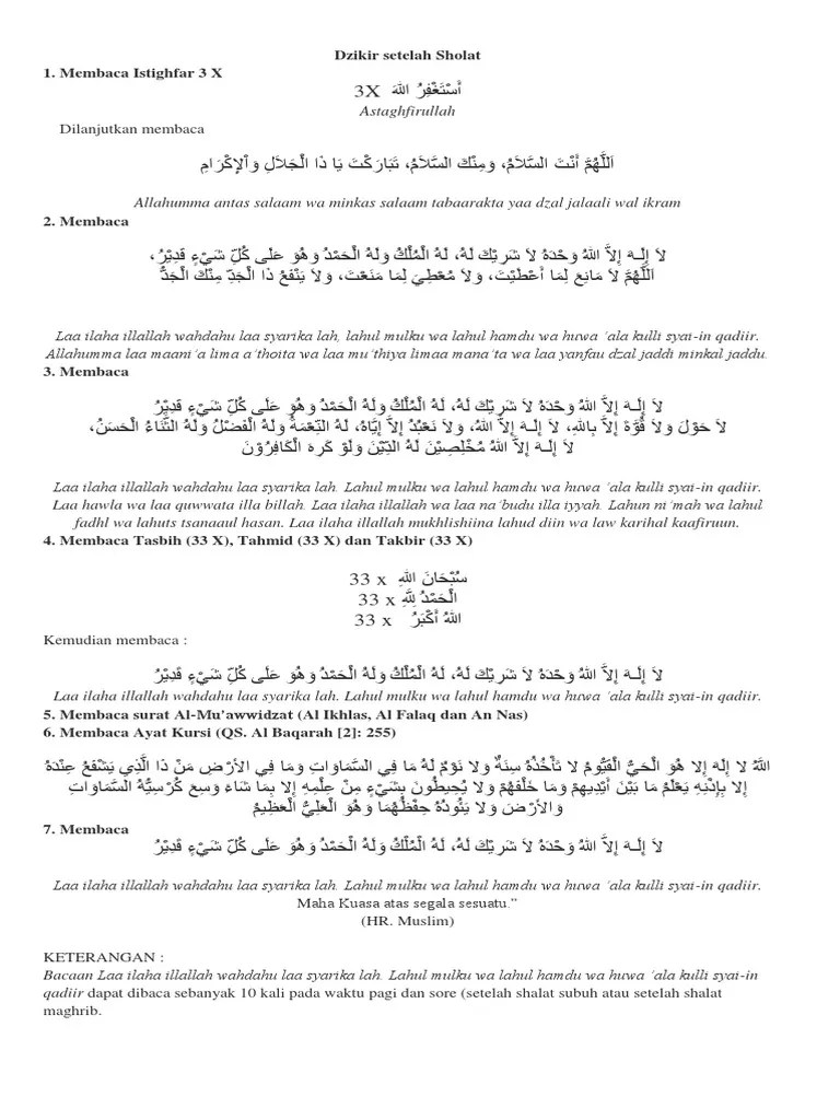 Bacaan Sholat Dan Dzikir Muhammadiyah. Bacaan Dzikir Setelah Sholat Sesuai Putusan Tarjih Muhammadiyah