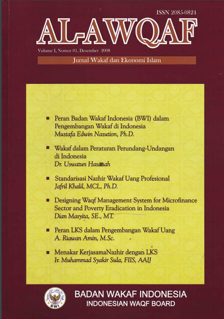 Jurnal Perkembangan Wakaf Di Indonesia. Indeks Jurnal Al-Awqaf
